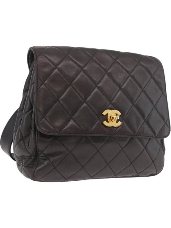 CHANEL Handbags - CHANEL Matelasse Backpack Lamb Skin Gold Black CC